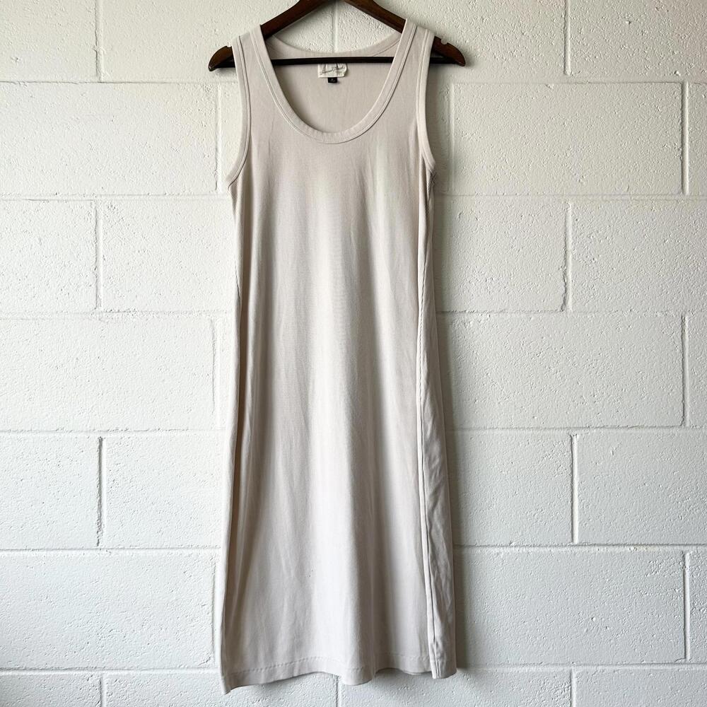 Universal Thread Cream Ribbed Sleeveless Stretchy Midi Dress Women's XL